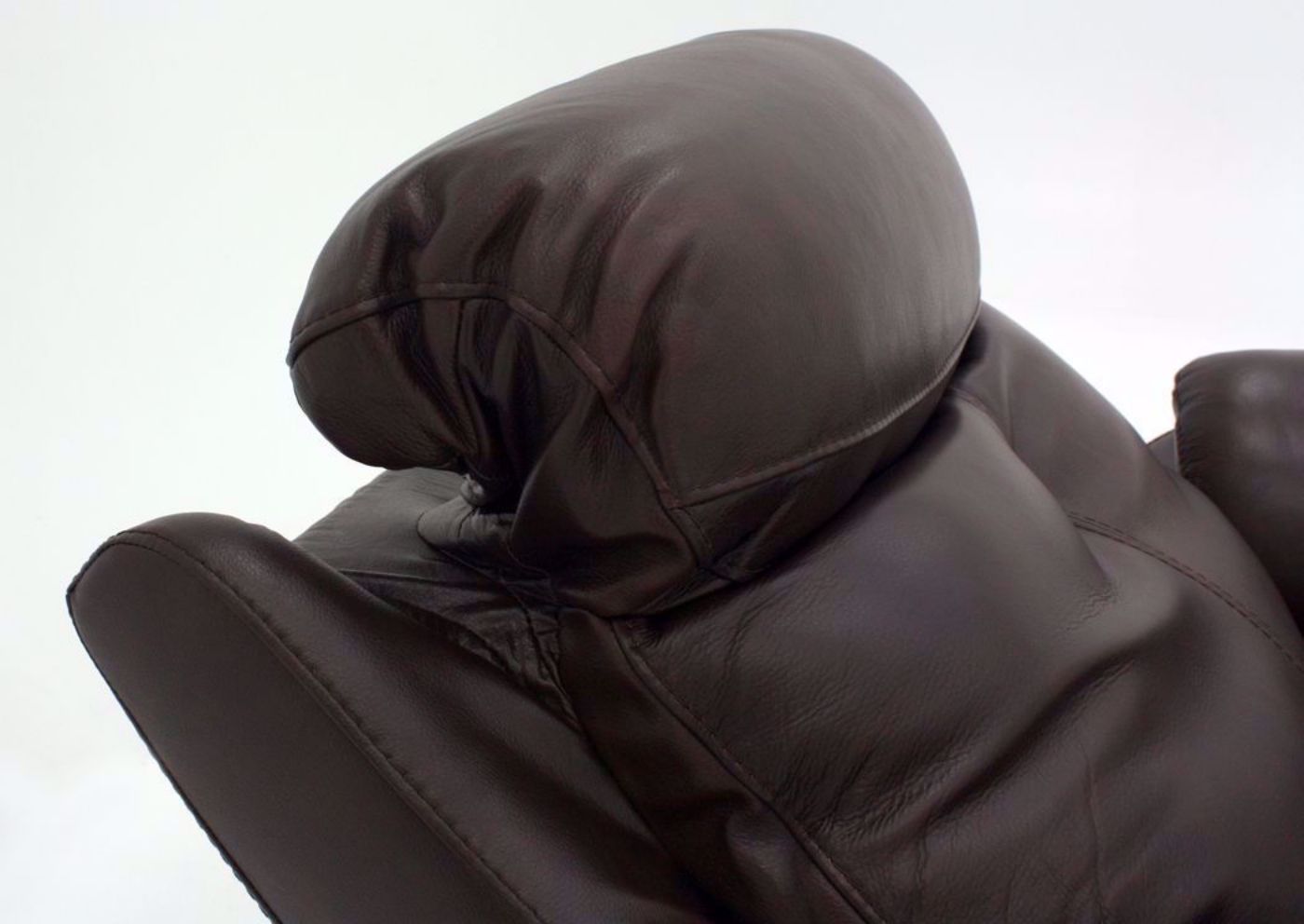 Brown Alpha POWER Recliner Showing the Adjustable Headrest | Home Furniture Plus Mattress