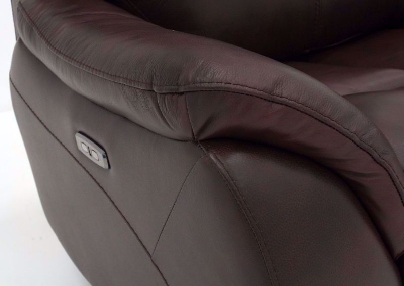 Brown Alpha POWER Recliner Showing the Pillow Arm | Home Furniture Plus Mattress
