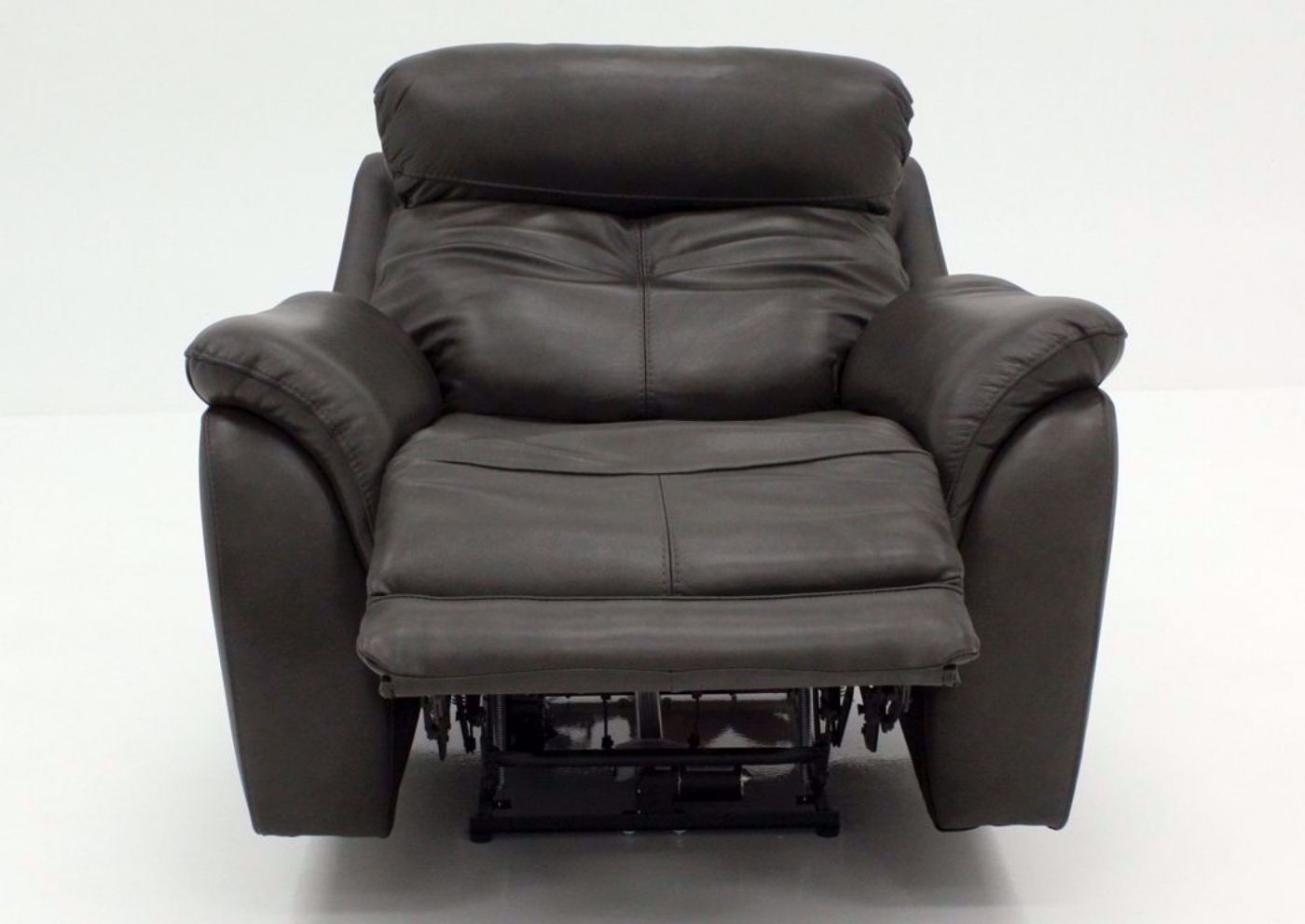 Dark Gray Alpha POWER Recliner, Front Facing  in a Fully Reclined Position | Home Furniture Plus Mattress