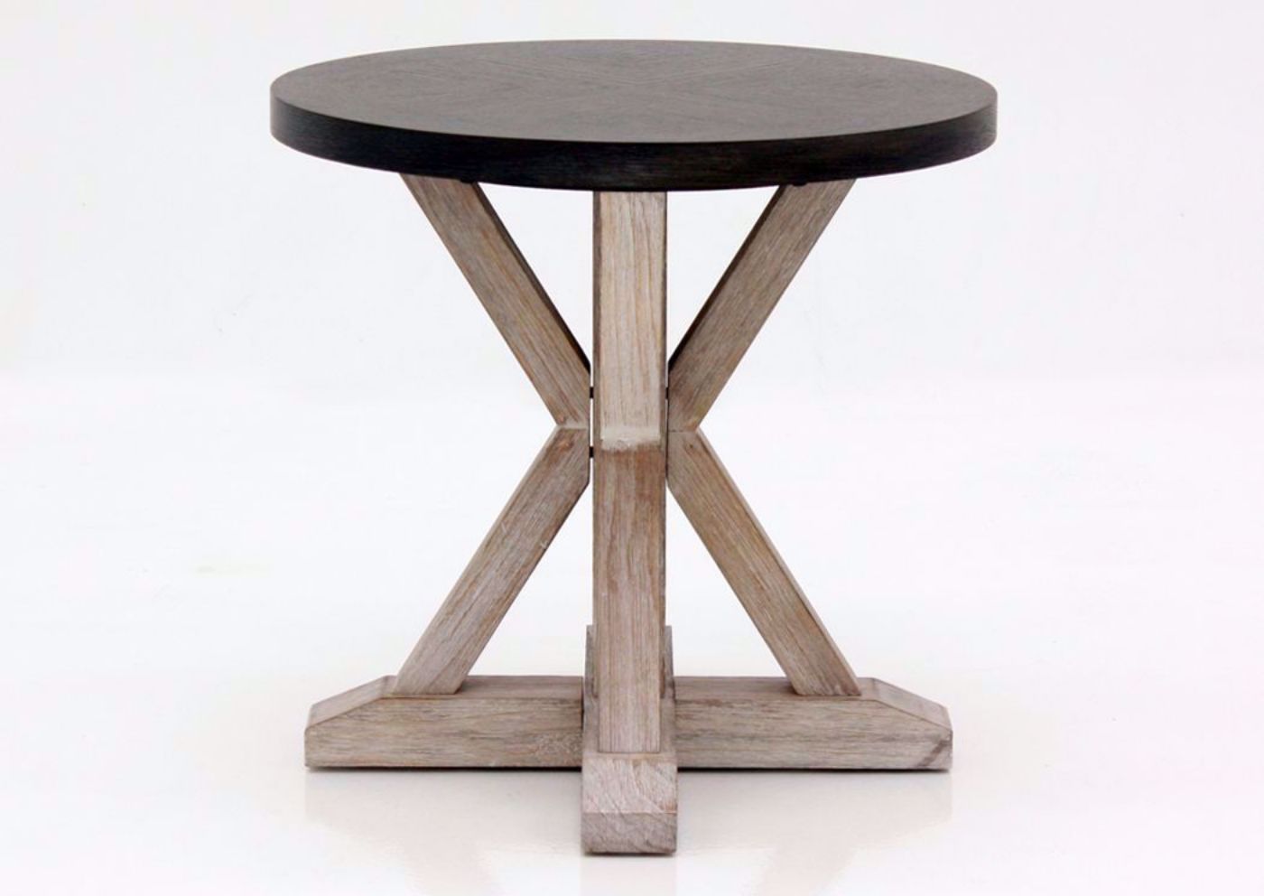 Brown Jefferson Round End Table Front Facing | Home Furniture Plus Mattress