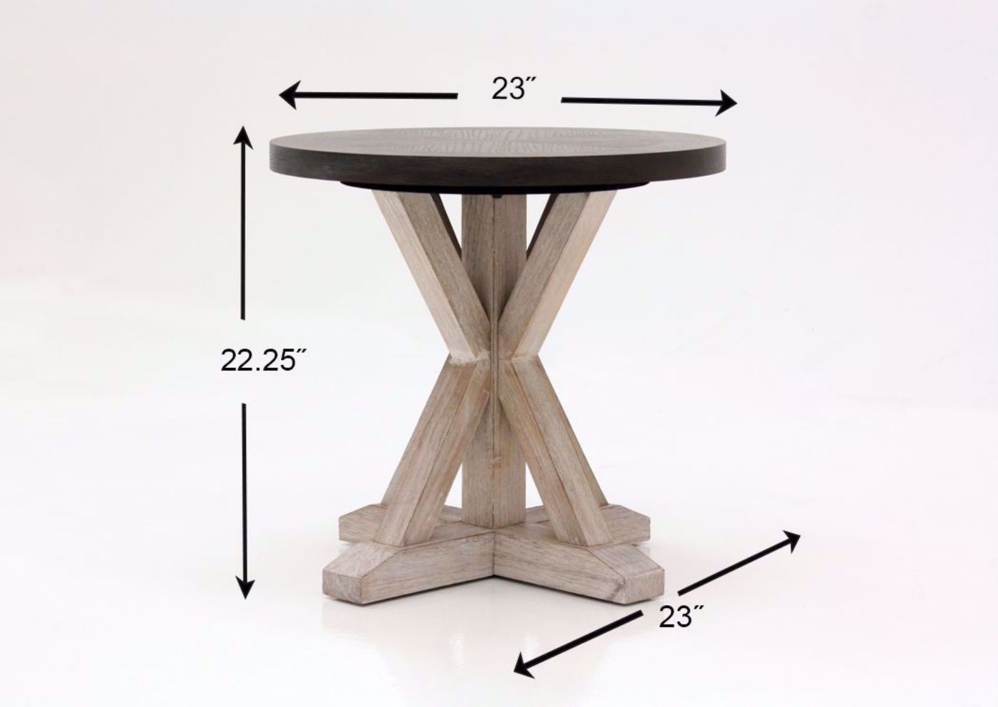 Brown Jefferson Round End Table Dimensions | Home Furniture Plus Mattress