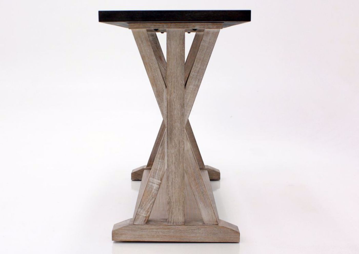Brown Jefferson Sofa Table Showing the Side View | Home Furniture Plus Mattress