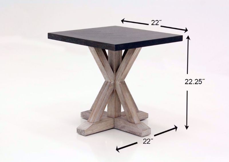 Brown Jefferson Square End Table Dimensions | Home Furniture Plus Mattress