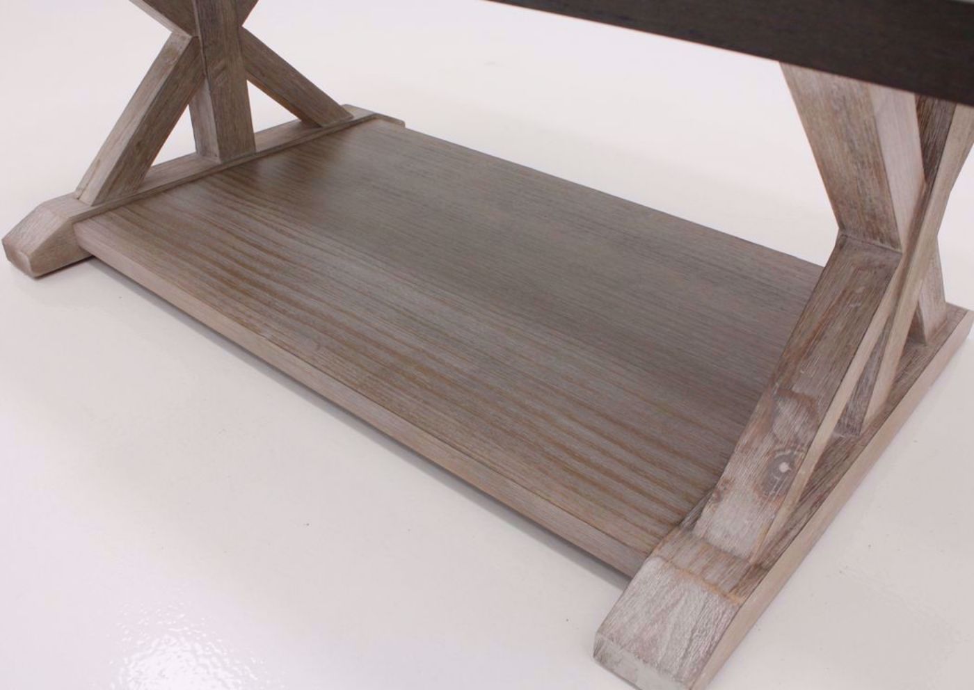 Brown Jefferson Coffee Table Showing the Lower Shelf | Home Furniture Plus Mattress
