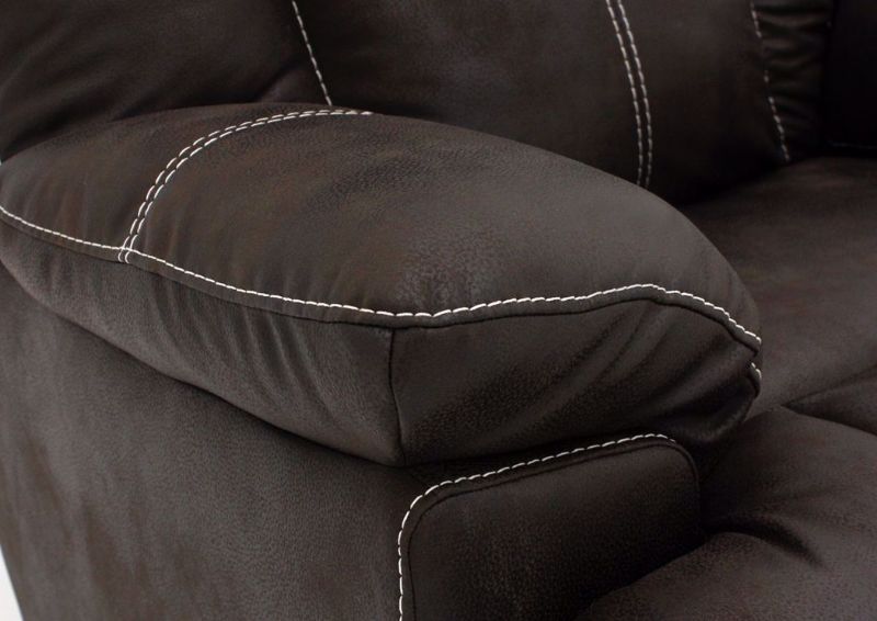 Coffee Brown Warrior Rocker Recliner by Ashley Furniture Showing the Pillow Arm | Home Furniture Plus Mattress