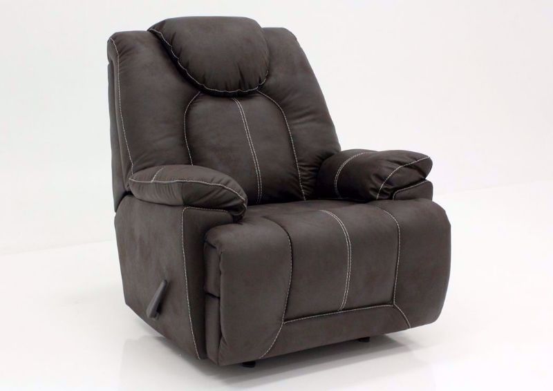 Coffee Brown Warrior Rocker Recliner by Ashley Furniture at an Angle | Home Furniture Plus Mattress
