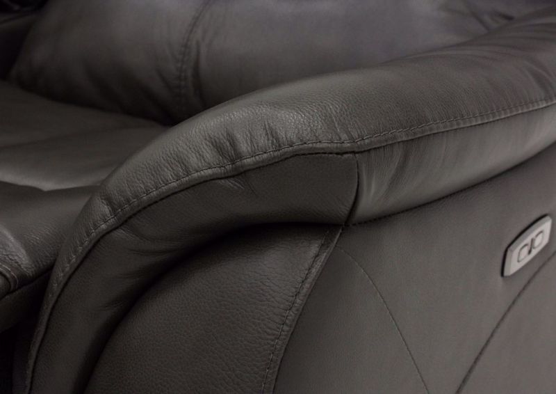 Dark Gray Alpha POWER Reclining Sectional Showing the Pillow Arm | Home Furniture Plus Mattress