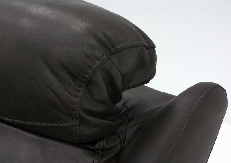 Dark Gray Alpha POWER Reclining Sectional Showing the Adjustable Headrest | Home Furniture Plus Mattress