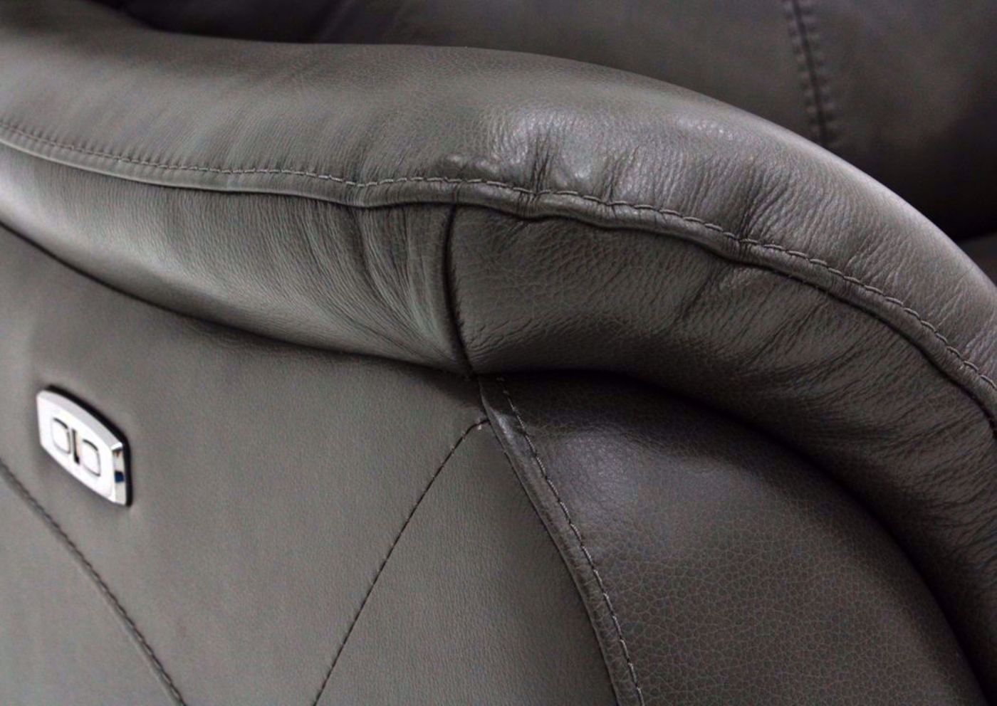 Dark Gray Alpha POWER Reclining Living Room Set Showing the Pillow Arms | Home Furniture Plus Bedding