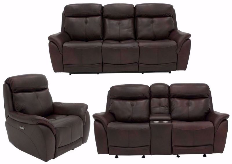 Alpha Brown POWER Reclining Living Room Set Including Sofa, Loveseat and Recliner | Home Furniture Plus Bedding