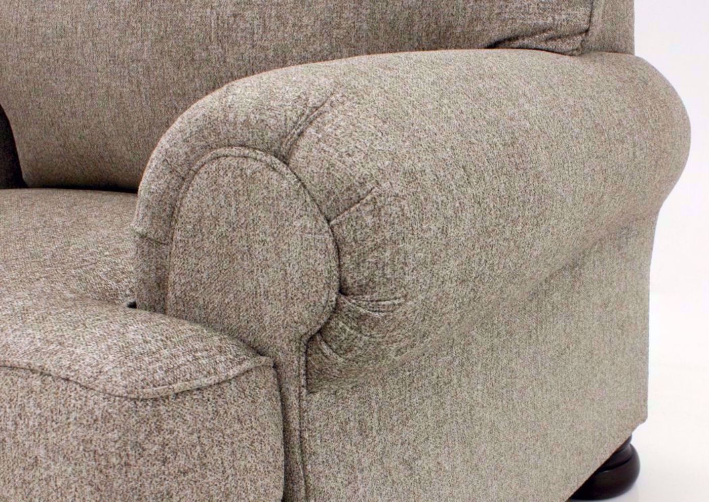 Tan Kananwood Loveseat by Ashley Furniture Showing the Rolled Arms | Home Furniture Plus Bedding