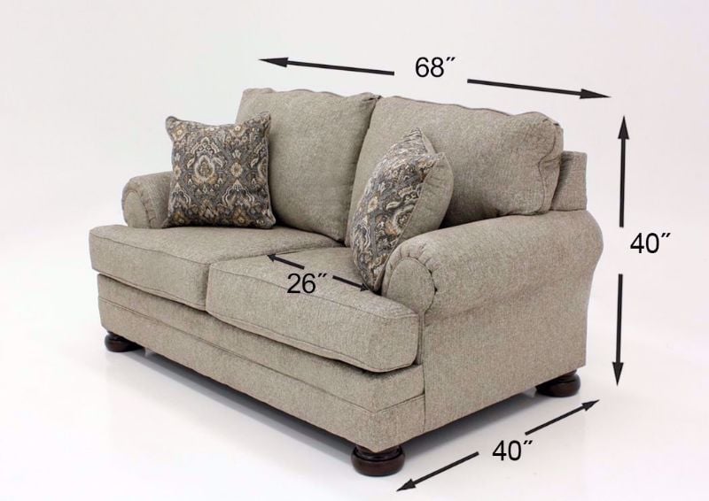 Tan Kananwood Sofa Set by Ashley Furniture Showing the Loveseat Dimensions | Home Furniture Plus Bedding