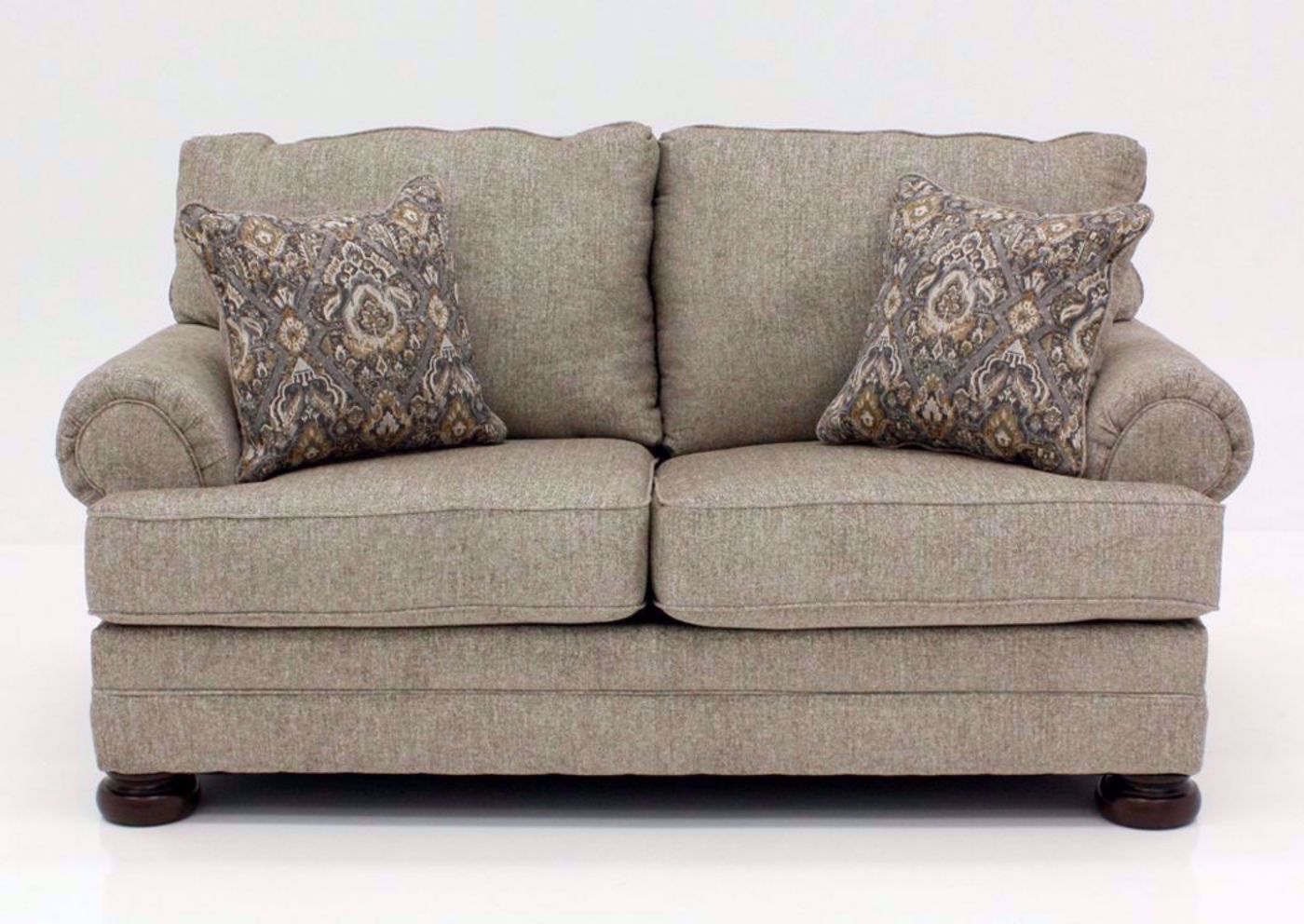 Tan Kananwood Loveseat by Ashley Furniture Facing Front | Home Furniture Plus Bedding