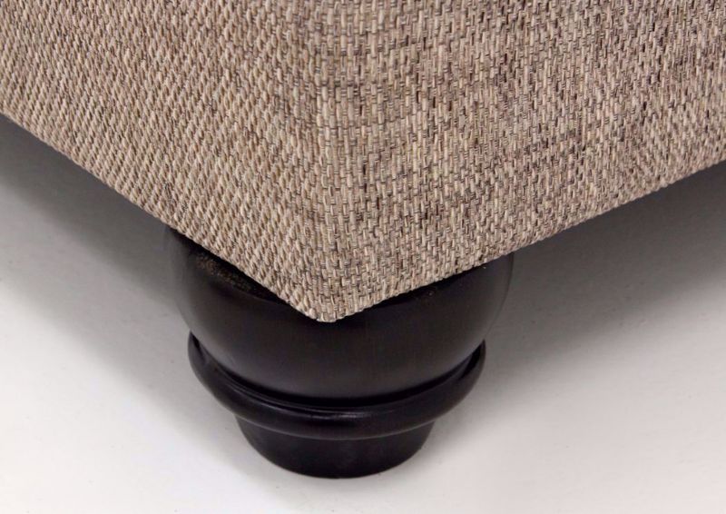 Light Brown Reardon Ottoman by Ashley Furniture showing the Bun Style Foot Detail | Home Furniture Plus Mattress