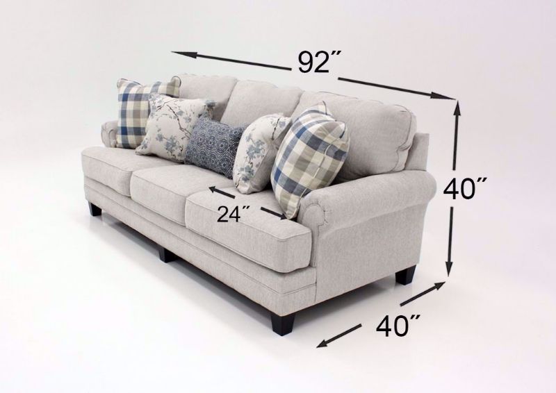 Off White Meggett Sofa by Ashley Furniture Dimensions | Home Furniture Plus Mattress
