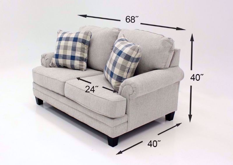 Off White Meggett Loveseat by Ashley Furniture Dimensions | Home Furniture Plus Bedding