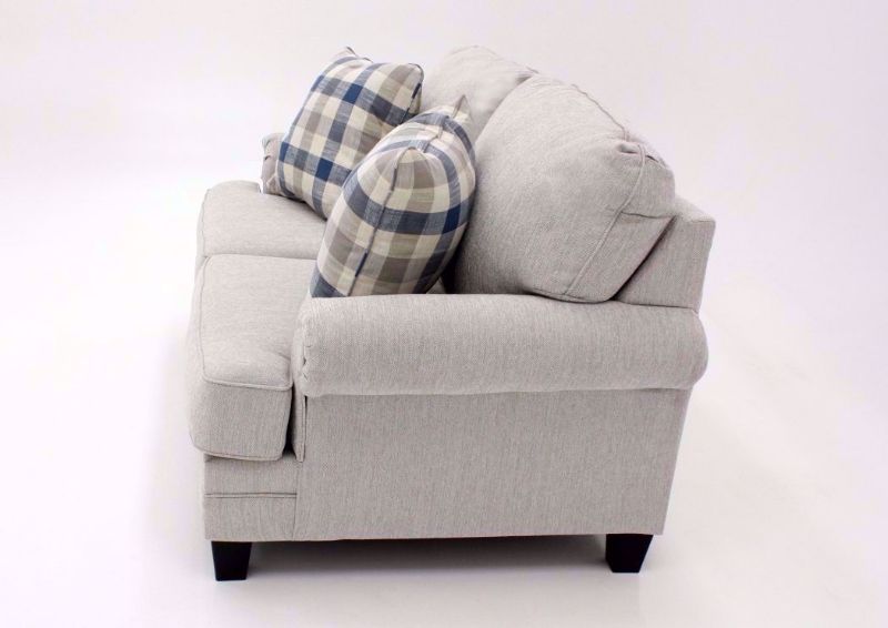 Off White Meggett Loveseat by Ashley Furniture Side View | Home Furniture Plus Bedding
