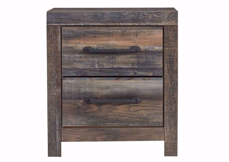 Rustic Barn Wood Brown Drystan Nightstand by Ashley Furniture Facing Front | Home Furniture Plus Mattress