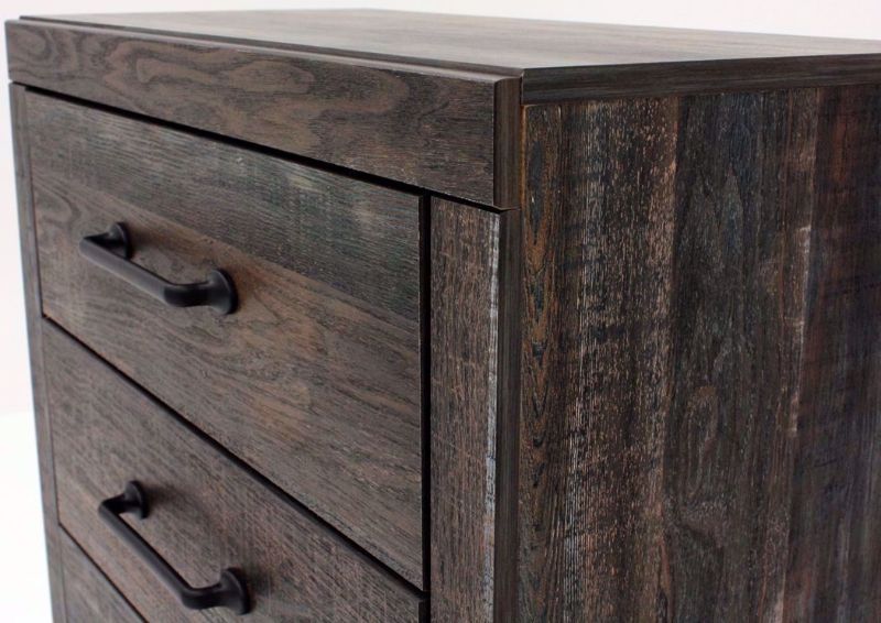 Rustic Barn Wood Brown Drystan Chest of Drawers by Ashley Furniture Showing the  Top Half of the Chest | Home Furniture Plus Mattress