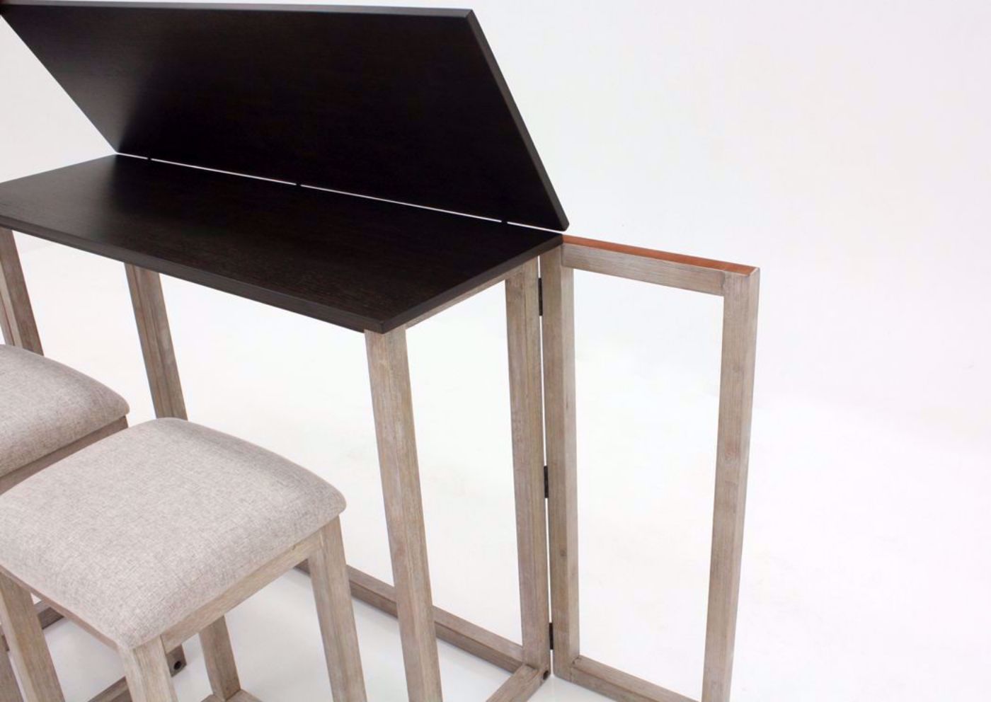 Brown Jefferson Counter Height Dining Table Set by Standard Showing the Table Opening | Home Furniture Plus Bedding