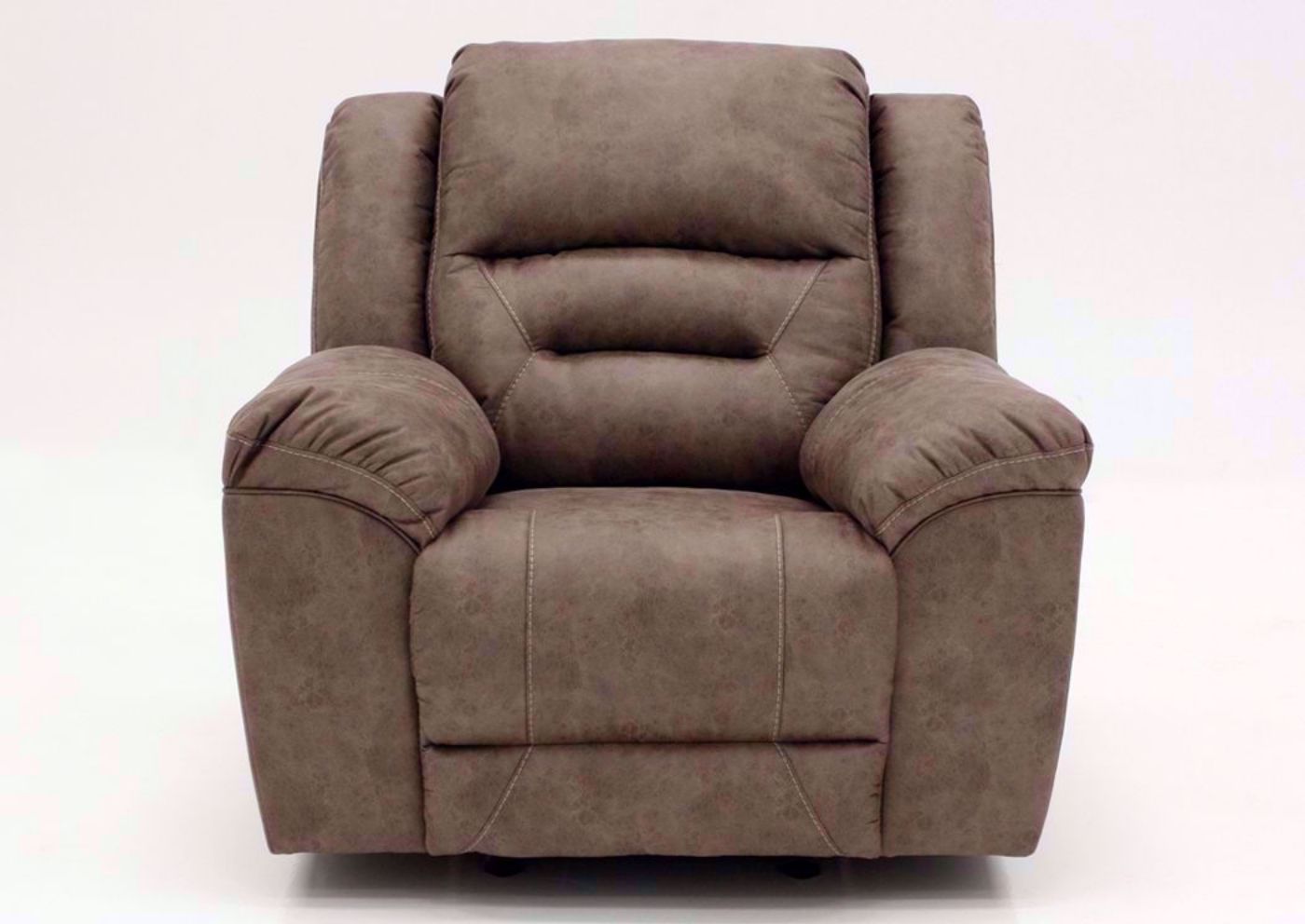 Fossil Gray Stoneland Rocker Recliner by Ashley Furniture Facing Front | Home Furniture Plus Mattress