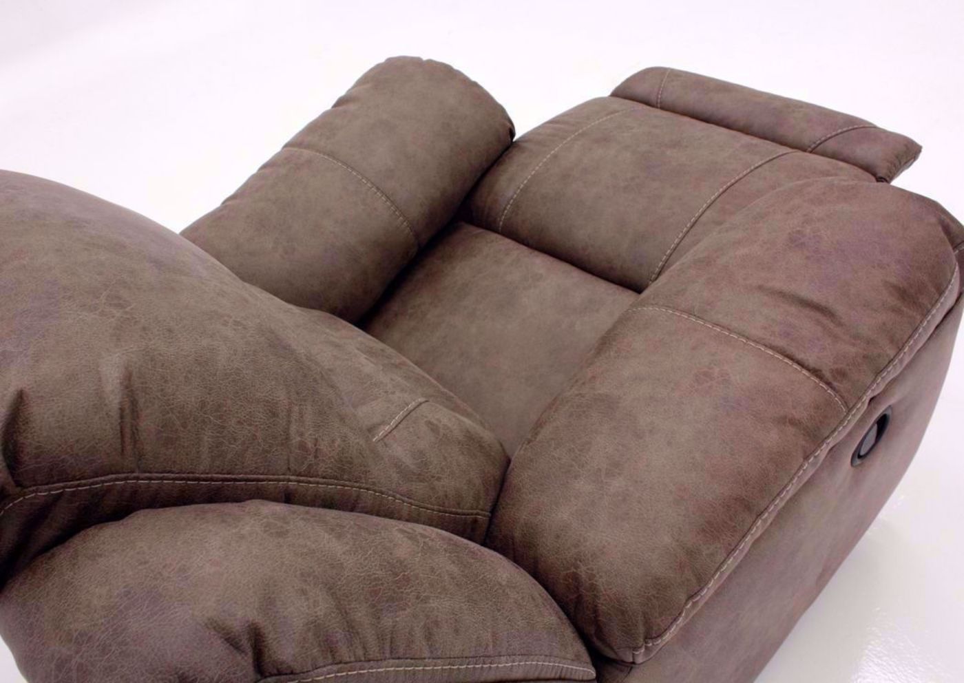 Fossil Gray Stoneland Rocker Recliner by Ashley Furniture Showing  View From the Back Reclined | Home Furniture Plus Mattress