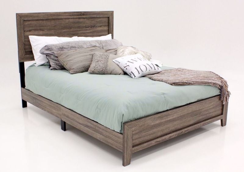 Gray Millie King Size Bed at an Angle | Home Furniture Plus Mattress