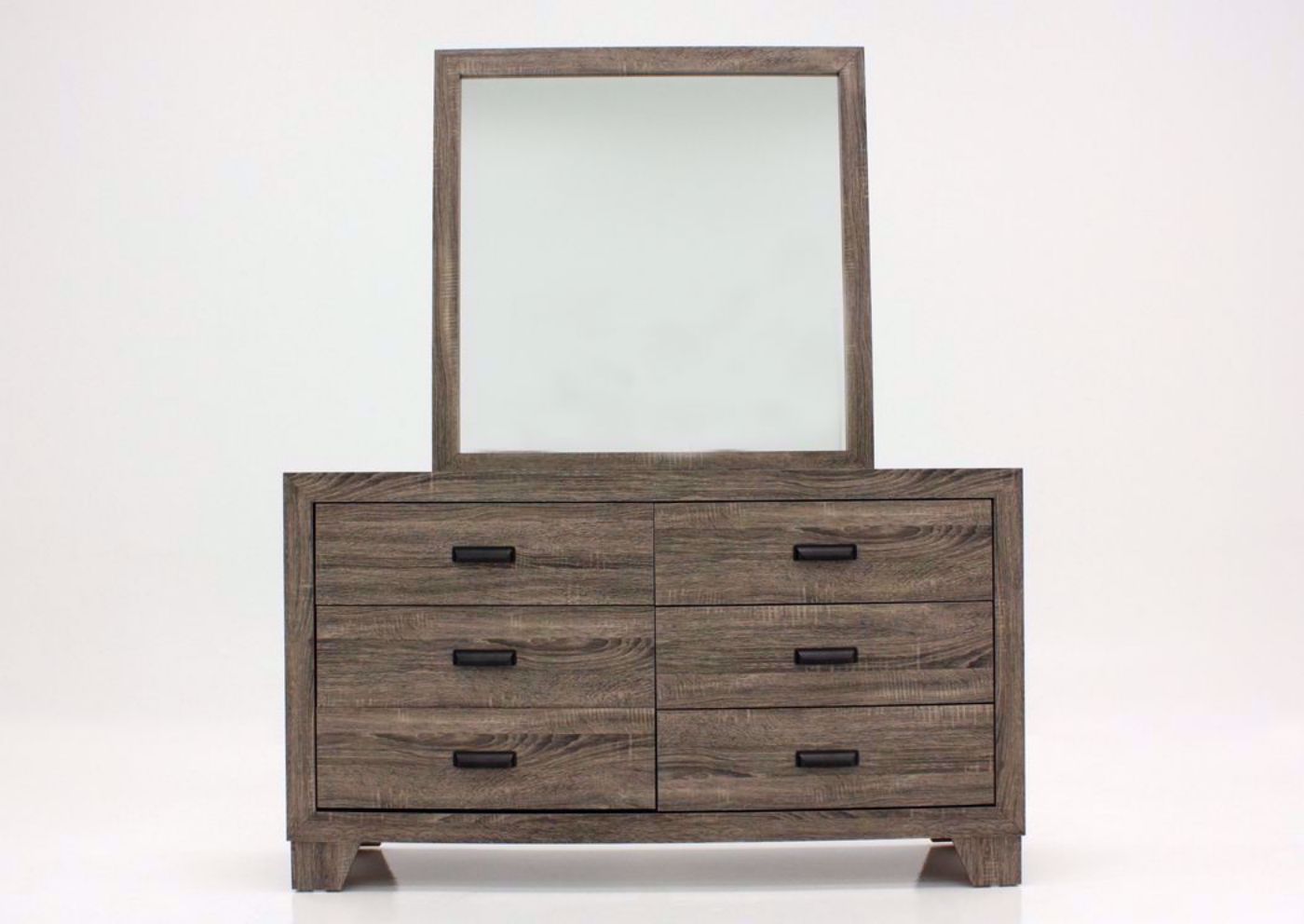 Gray Millie Dresser with Mirror Facing Front | Home Furniture Plus Mattress