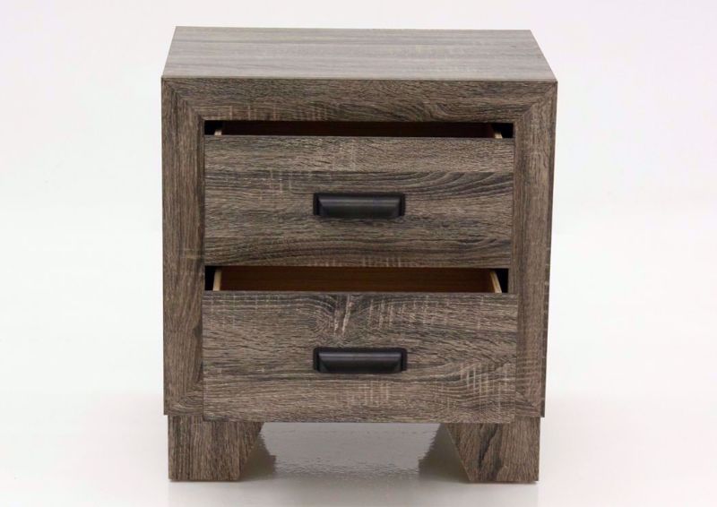 Gray Millie Nightstand Facing Front with the Drawers Open | Home Furniture Plus Mattress