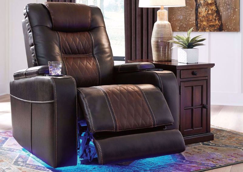 Brown Composer POWER Recliner by Ashley Furniture in a Room Setting Showing the Lights On | Home Furniture Plus Mattress