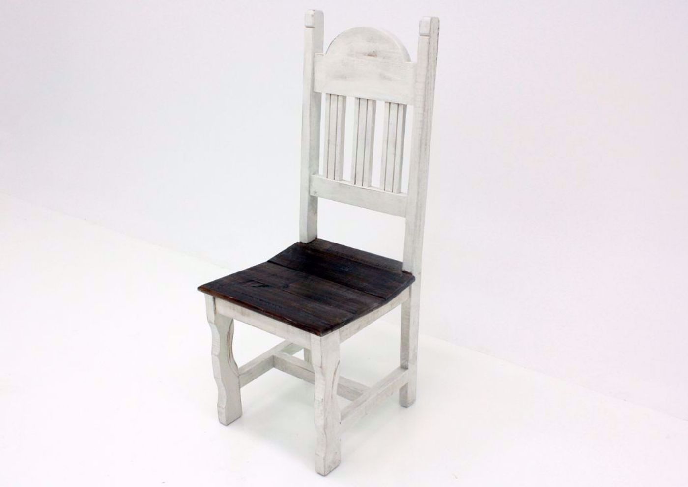 Gray and White Colorado 6 Piece Table Set Showing the Side Chair at an Angle | Home Furniture Plus Bedding
