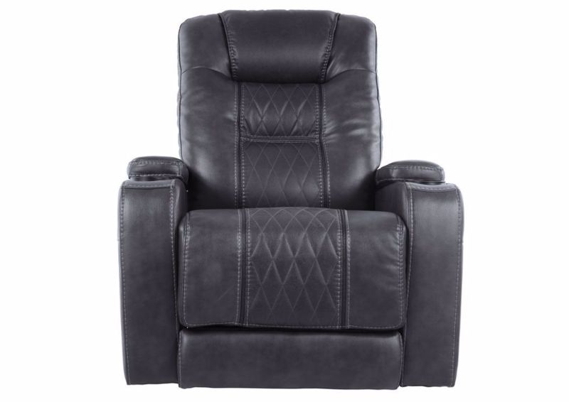 Gray Composer Power Activated Recliner by Ashley Furniture Facing Front | Home Furniture Plus Mattress