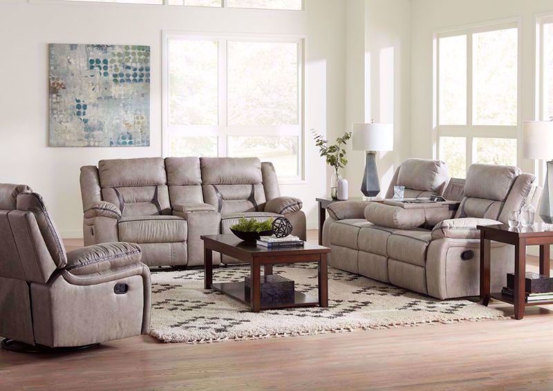 Taupe Acropolis Sofa Set by Standard in a Room Setting | Home Furniture Plus Bedding