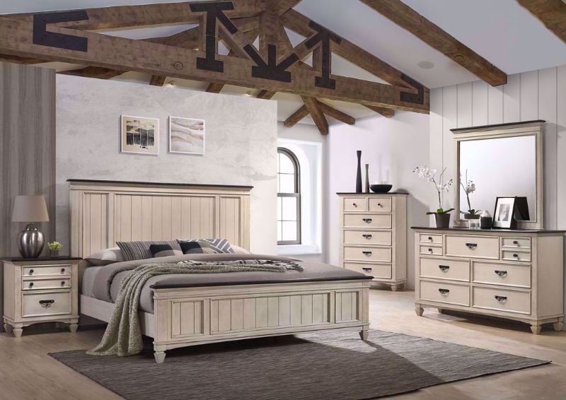 Off White Sawyer Bedroom Set by Crownmark in a Room Setting | Home Furniture Plus Mattress