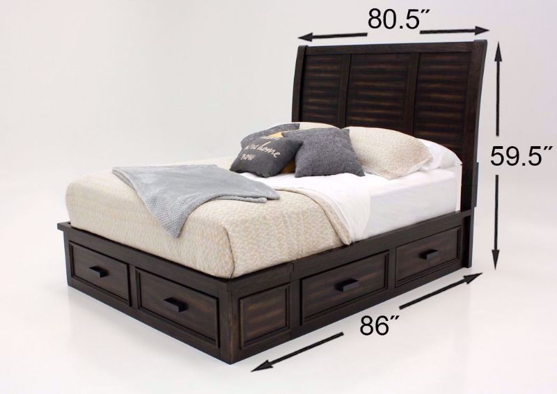Rustic Dark Gray Sullivan King Size Bed by Elements Dimensions | Home Furniture Plus Mattress