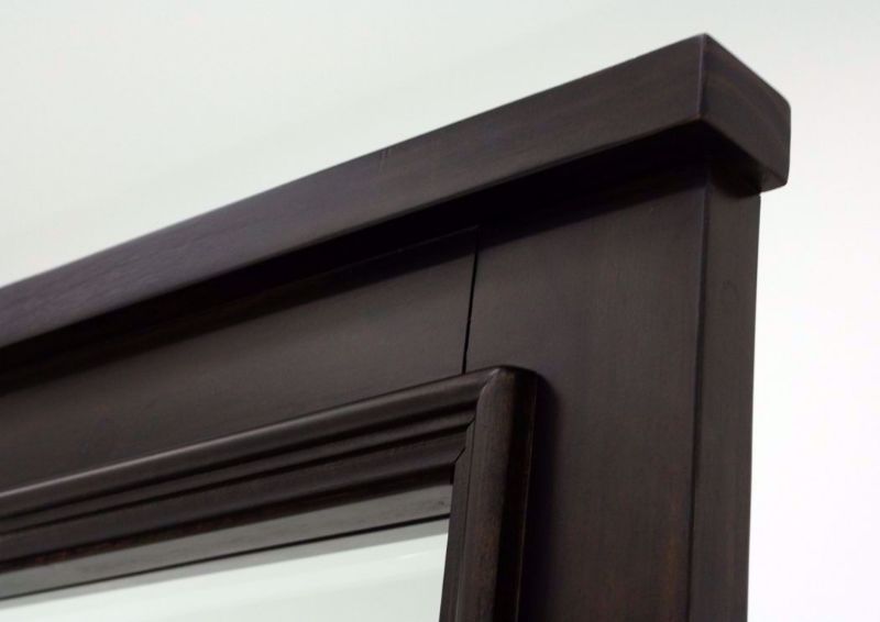 Rustic Dark Gray Sullivan Dresser with Mirror by Elements Showing the Mirror Frame | Home Furniture Plus Mattress