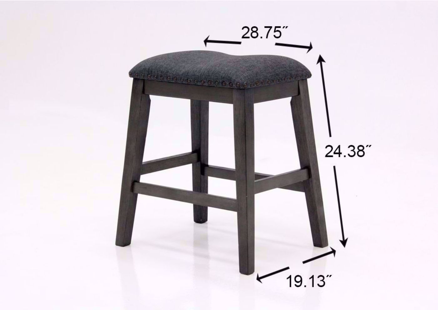 Antique Gray Caitbrook 3 Piece Counter Height Table Set by Ashley Furniture Showing the Barstool Dimensions | Home Furniture Plus Bedding