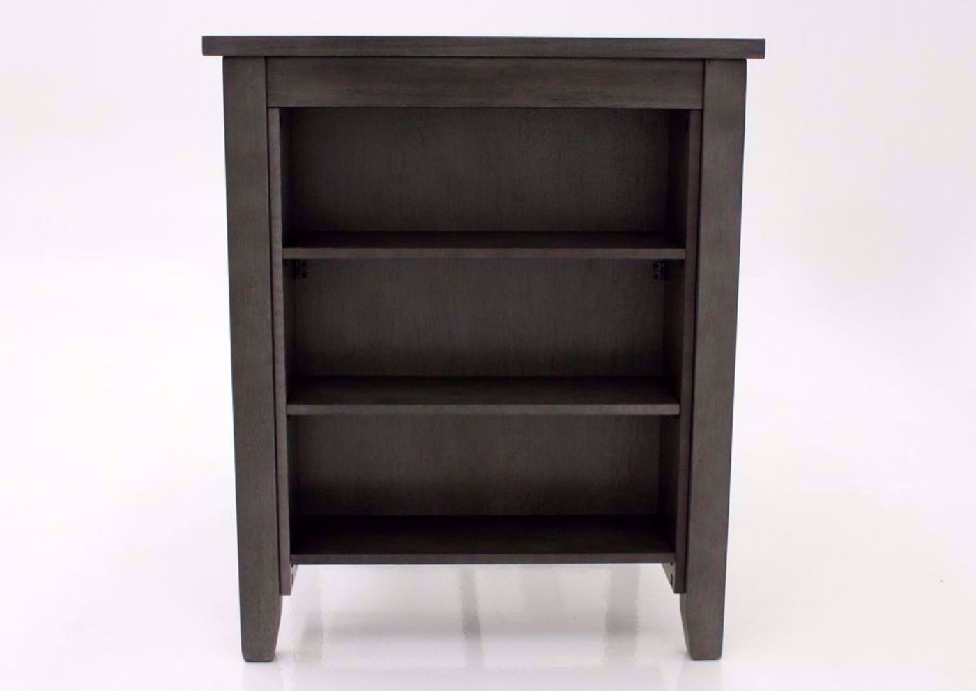 Antique Gray Caitbrook 3 Piece Counter Height Table Set by Ashley Furniture Showing the Table Shelves and the Side View | Home Furniture Plus Bedding