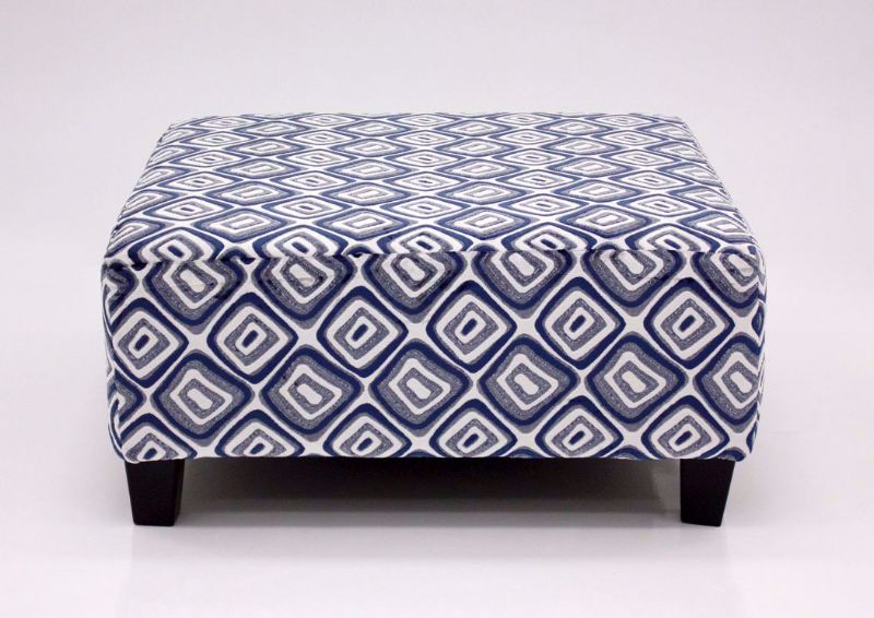 Navy Patterned Groovy Ottoman by Albany Facing Front | Home Furniture Plus Mattress