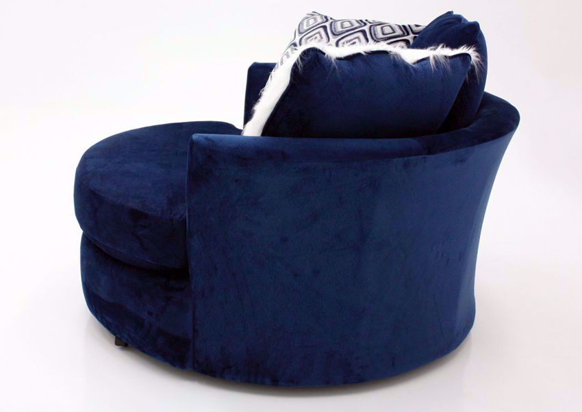 Groovy Swivel Chair Navy Blue Home Furniture