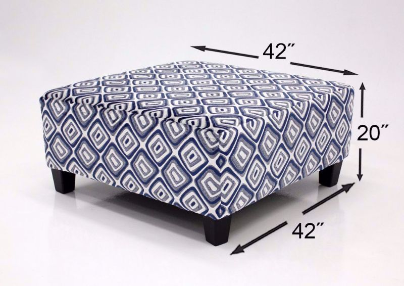 Navy Patterned Groovy Ottoman by Albany Dimensions | Home Furniture Plus Mattress