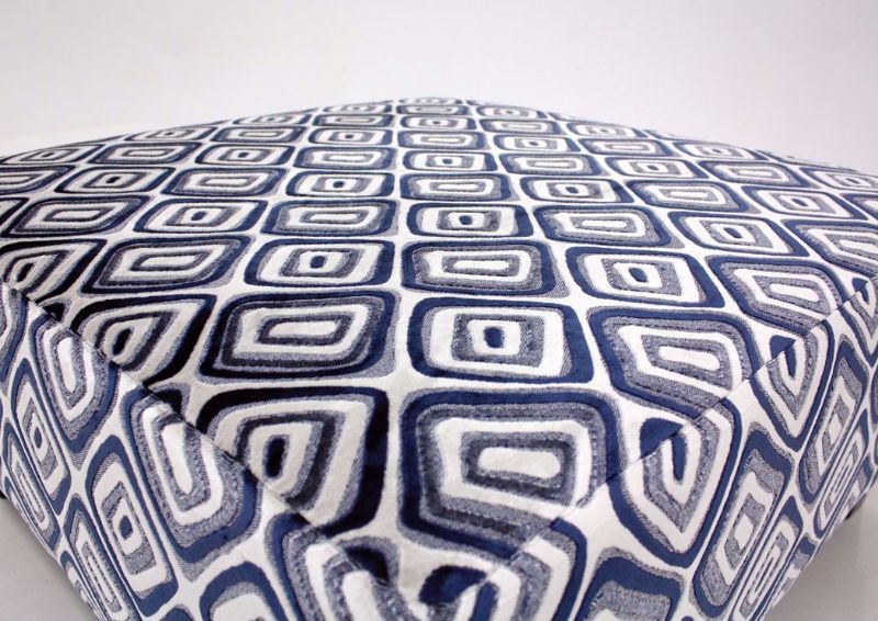 Navy Patterned Groovy Ottoman by Albany Showing the Top at an Angle | Home Furniture Plus Mattress