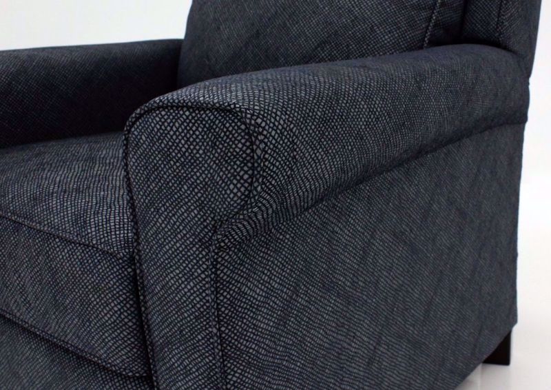 Denim Blue Reardon Power Recliner by Ashley Furniture Showing the Rolled Arm Detail | Home Furniture Plus Mattress