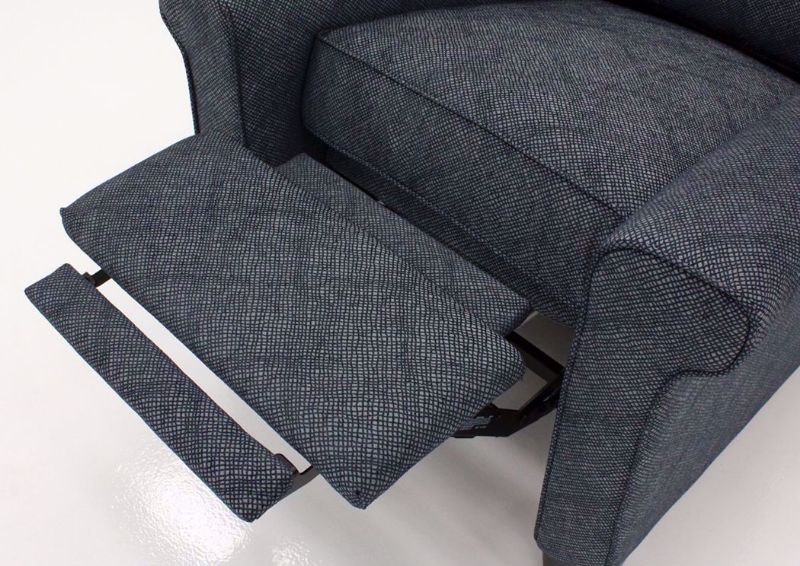 Denim Blue Reardon Power Recliner by Ashley Furniture Showing the Chaise Detail | Home Furniture Plus Mattress