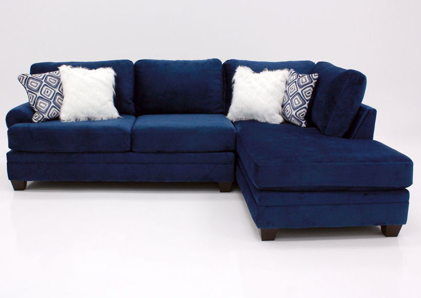 Groovy Chaise Sectional Sofa Navy Blue Home Furniture