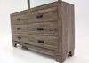 Gray Millie Dresser with Mirror at an Angle Showing the Dresser Front | Home Furniture Plus Mattress