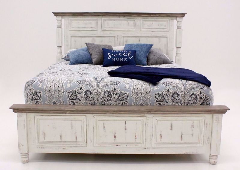Rustic White Martha Queen Size Bed by Vintage Furniture Facing Front | Home Furniture Plus Mattress