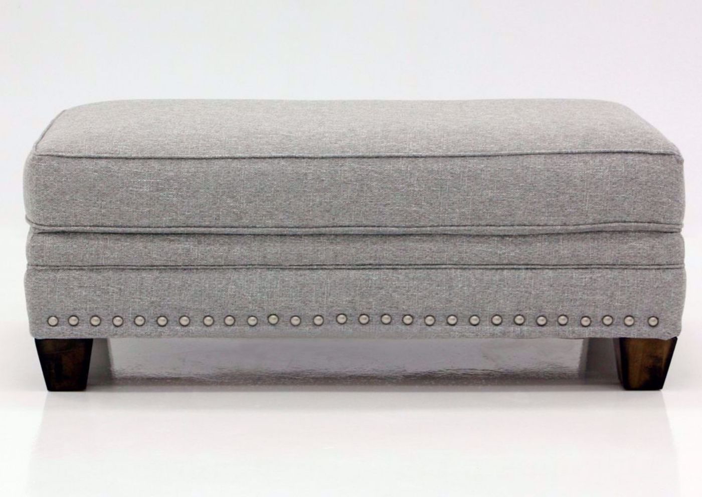 Light Gray Fletcher Ottoman by Franklin Facing Front | Home Furniture Plus Mattress