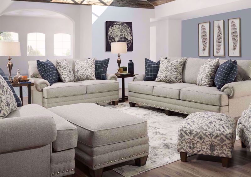 Light Gray Fletcher Sofa Set by Franklin in a Room Setting | Home Furniture Plus Bedding