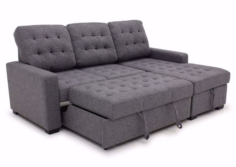 Gray Cadence Sectional Sofa with Daybed by Standard Showing the Chaise Daybed Open | Home Furniture Plus Mattress